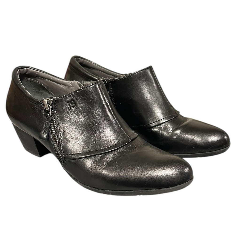 Josef Seibel Shootie Black Leather Comfort Shoe EU 39 US 8-8.5 Very Nice